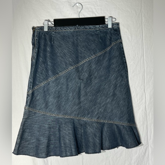 Vintage Contrast Denim Skirt - Picture 2 of 5